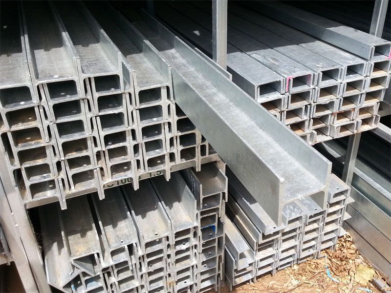 Galvanised Sleeper Wall Channel "H" for 75mm Sleepers 14.8kg/m