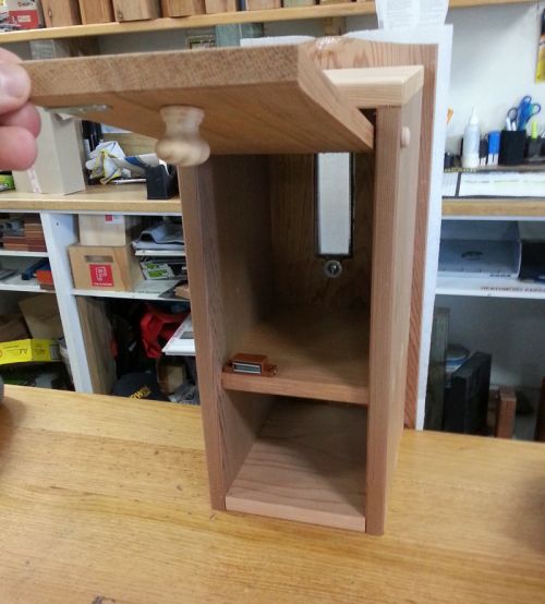 Terrace Cedar Mailbox, Fence Mount with Brass Fittings