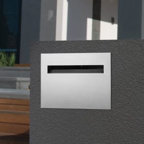 Stainless Steel Palazzo Brick in Back Open Mailbox suits A4 - Inc Sleeve