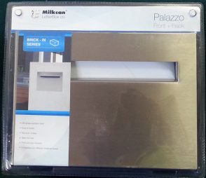 Stainless Steel Palazzo Brick in Back Open Mailbox suits A4 - Inc Sleeve
