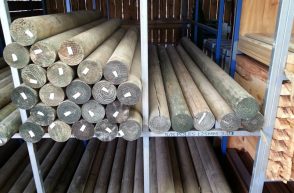 Treated Pine H4 Super Round Lathed Poles 75mm, 100mm, 125mm 150mm diameter
