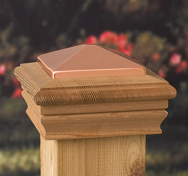 Post Cap Newport Copper High Top - Western Red Cedar - to suit 90-98mm Post