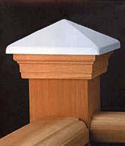 Post Cap White Copper High Top - Western Red Cedar - to suit 90-98mm Post