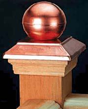 Post Cap Victoria Copper Ball - Cedar - suit 90-98mm Post