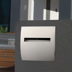 Stainless Steel Roma Brick in Back Open Mailbox suits A4 - Inc Sleeve