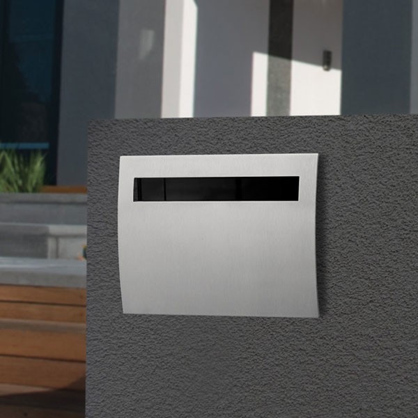 Stainless Steel Torino "Floating" Brick in Back Open Mailbox suits A4 - Includes Sleeve