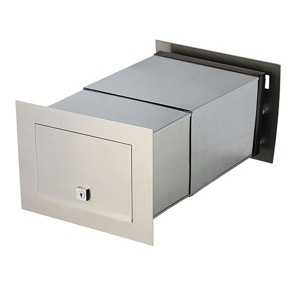 Stainless Steel Torino "Floating" Brick in Back Open Mailbox suits A4 - Includes Sleeve