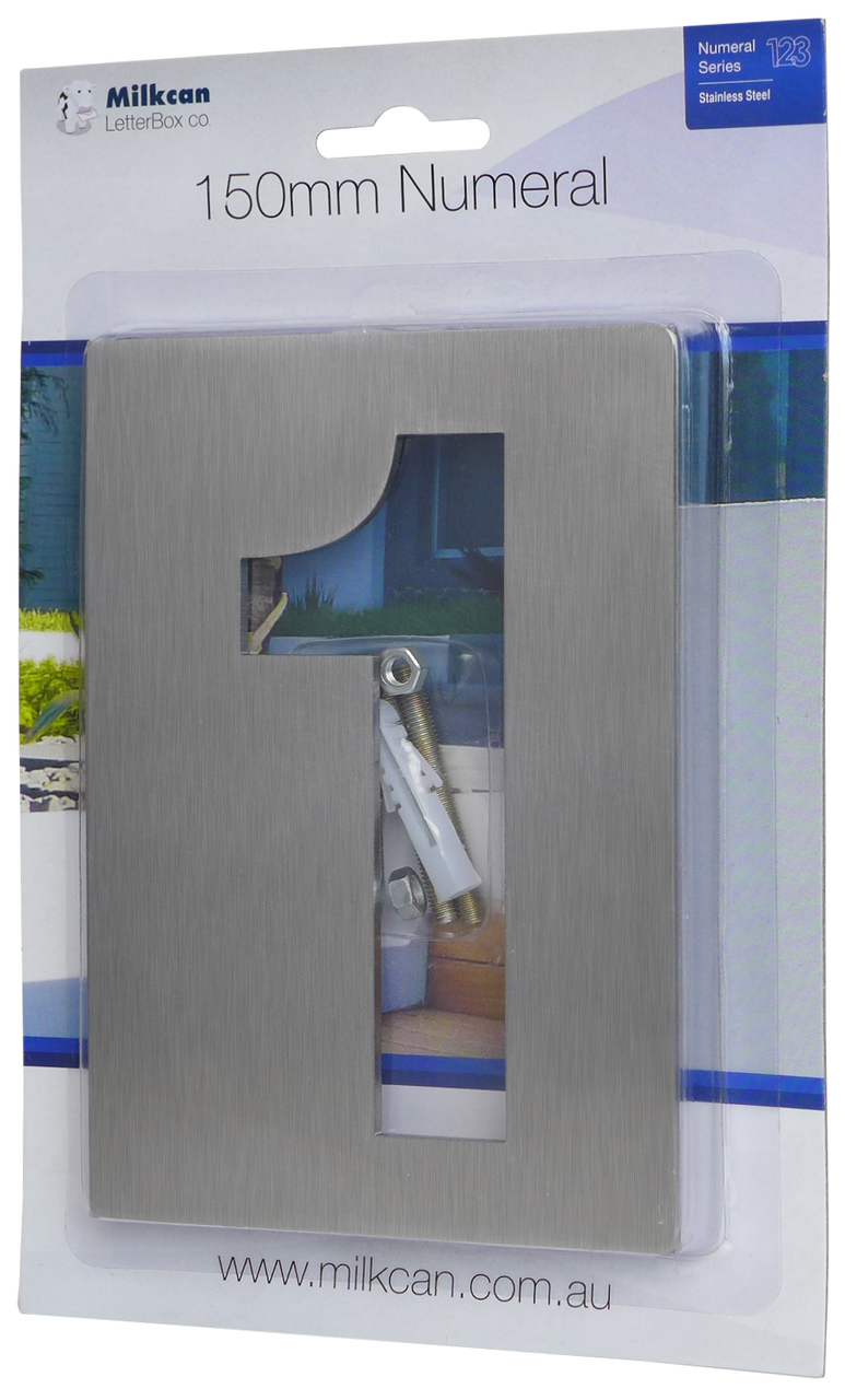 150mm Stud Mount Negative Stainless Steel Mailbox Numeral