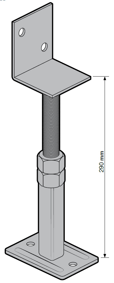 KlevaKlip Adjustable Bearer Support Bracket for decks on a concrete slab