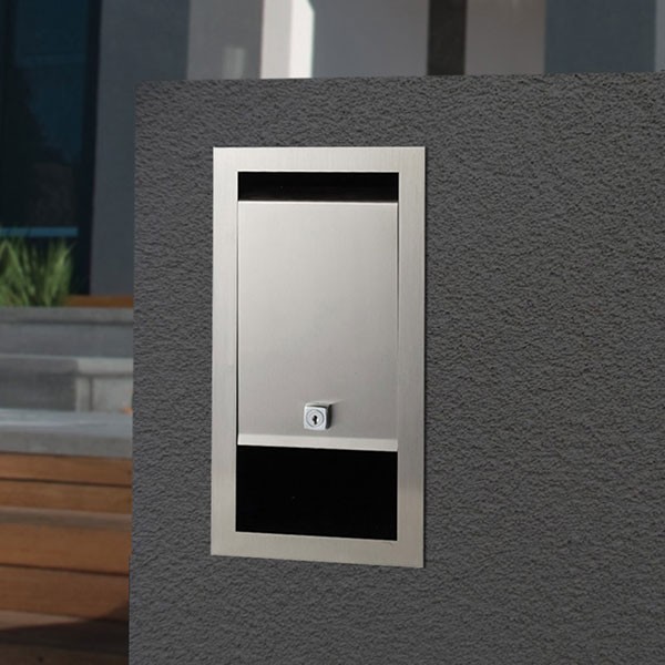 Stainless Steel Boston Front Open Mailbox – Brick in or Timber