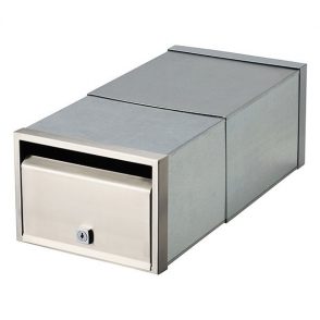 Stainless Steel Milano Brick In Front Open Mailbox suits A4 - Includes Sleeve