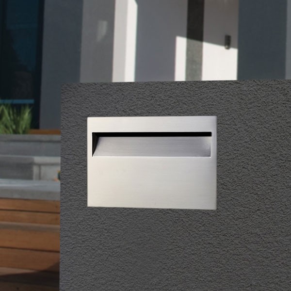 Stainless Steel Milano Brick In Rear Open Mailbox suits A4 – Includes Sleeve