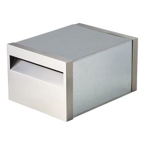 Stainless Steel Milano Brick In Rear Open Mailbox suits A4 - Includes Sleeve
