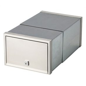 Stainless Steel Milano Brick In Rear Open Mailbox